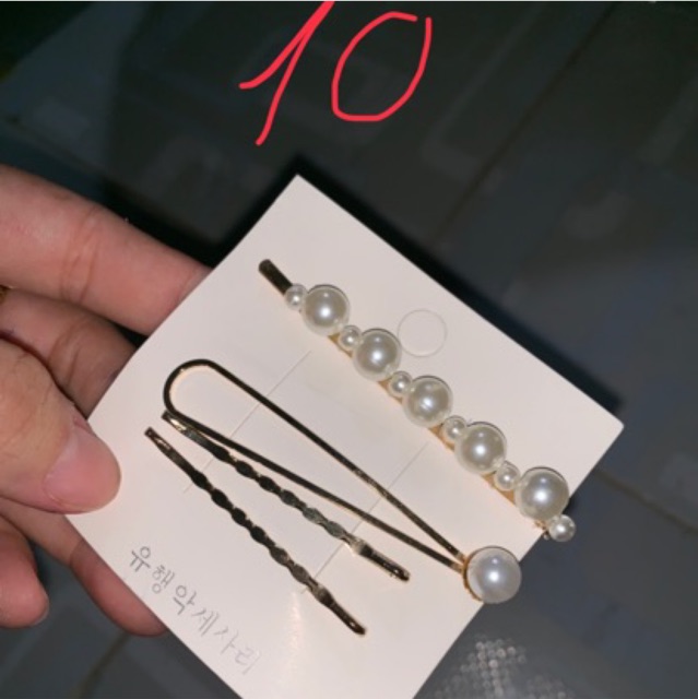 1 set kẹp tóc đính đá