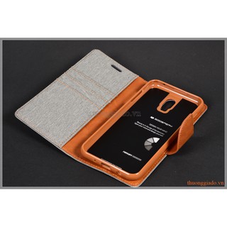BAO DA THỜI TRANG SAMSUNG J7 PLUS/ C710 (NGOÀI BỌC VẢI HIỆU GOOSPERY, CANVAS DIARY)