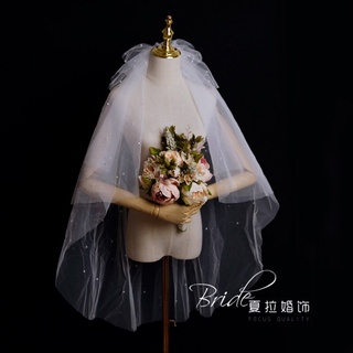 lúp cài đầu cô dâu voan