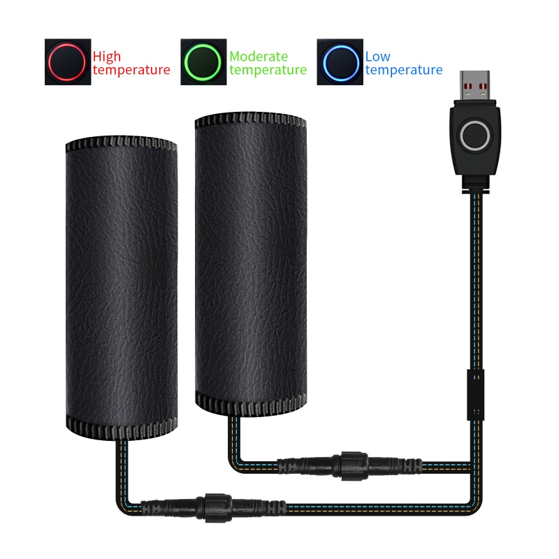 Tay Lái Xe Máy Làm Ấm Có Thể Tháo Rời Kèm Sạc USB Chất Lượng Cao