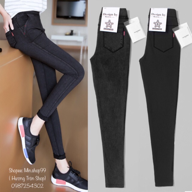 Quần Legging Jean Lót lông/Không lót lông cạp cao ôm dáng giữ nhiệt tốt