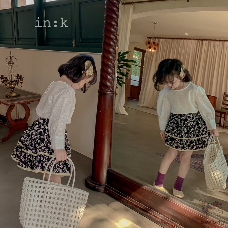 Chân váy xòe in hoa dành cho bé