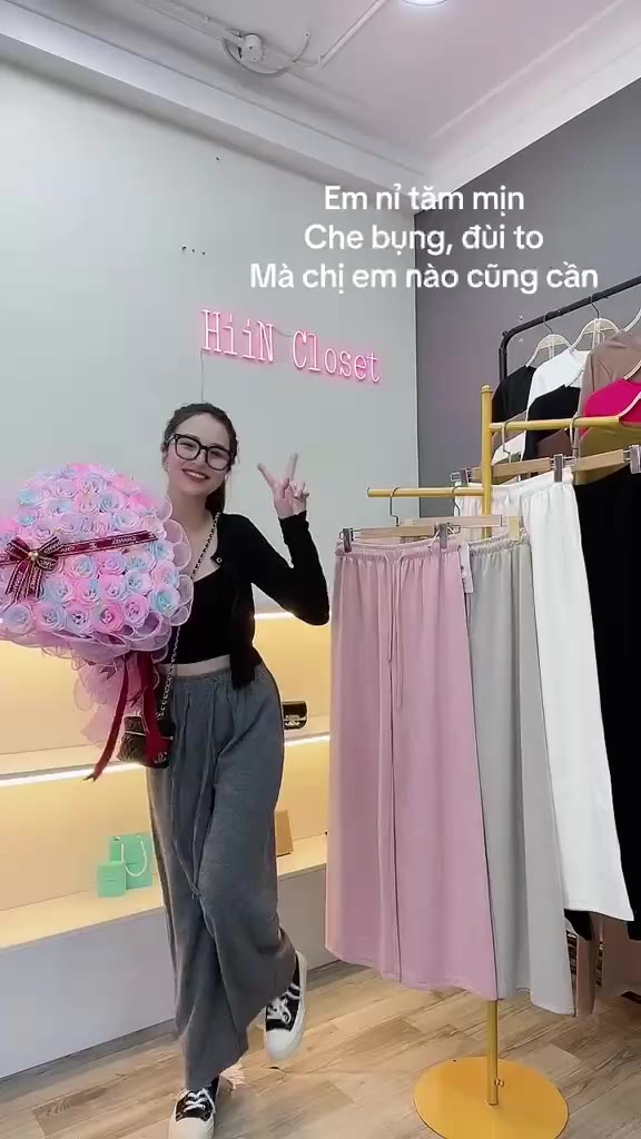 (568) Quần ống rộng thu đông chất tăm mịn - Quần nỉ nữ cạp chun ống suông Hiincloset | BigBuy360 - bigbuy360.vn