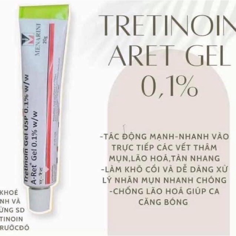 Aret Gel 0.025 0.05 0.1 Tretinoi  Gel chính hãng date xa