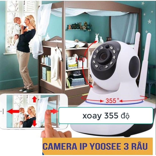 [Mã 11ELSALE hoàn 7% đơn 300K] [ TẶNG KÈM THẺ NHỚ 32G ] Camera Yoosee 3 Râu Full HD 3M(2304×1296) Bảo Hành 12 Tháng | BigBuy360 - bigbuy360.vn