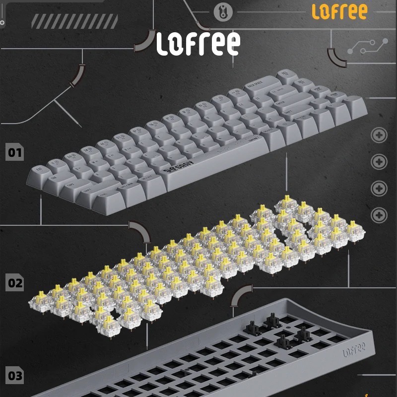 Bàn phím cơ không dây Touch Pro Lofree chính hãng đạt chất lượng chơi game, hotswap, DIY tự chọn switch, keycap