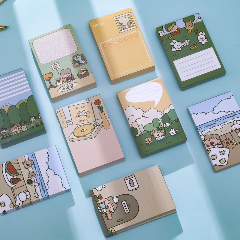 Giấy note ghi chú 50 tờ hoạ tiết sáng tạo