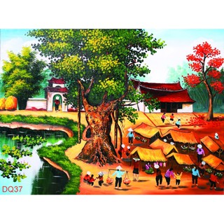 TRANH DÁN TƯỜNG 3D ĐỒNG QUÊ NHIỀU MẪU,TRANH LÀNG QUÊ DÁN TƯỜNG