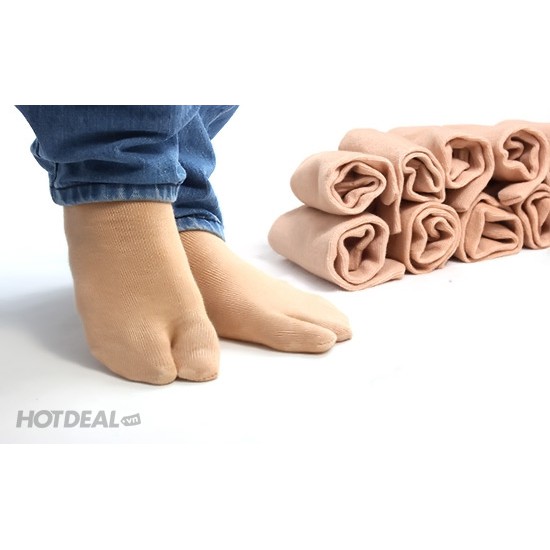Set 5 Đôi Tất Nữ xỏ ngón chống nắng, Tất Cổ Cao Da Chân Vải cotton dày dặn, mềm mịn cực êm chân