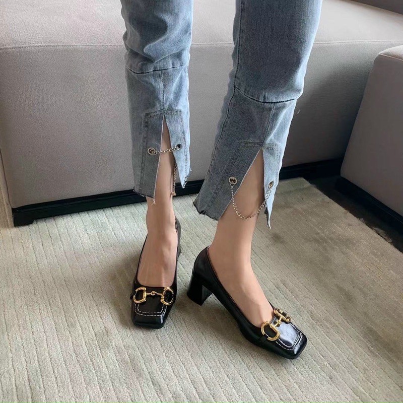 HÀNG FULL BOX CÓ SẴN Giày gót vuông khoá ngang 5cm