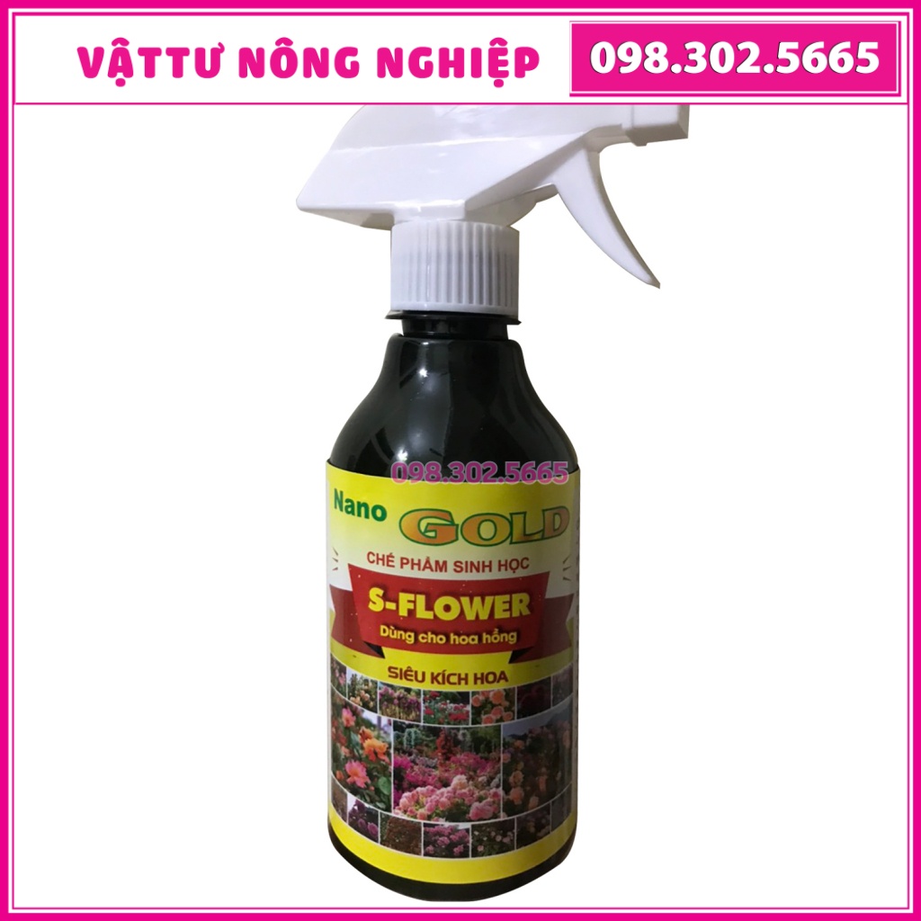 Nano Gold Siêu kích hoa dạng chai xịt 300ml - Chế phẩm sinh học chuyên dùng cho hoa hồng