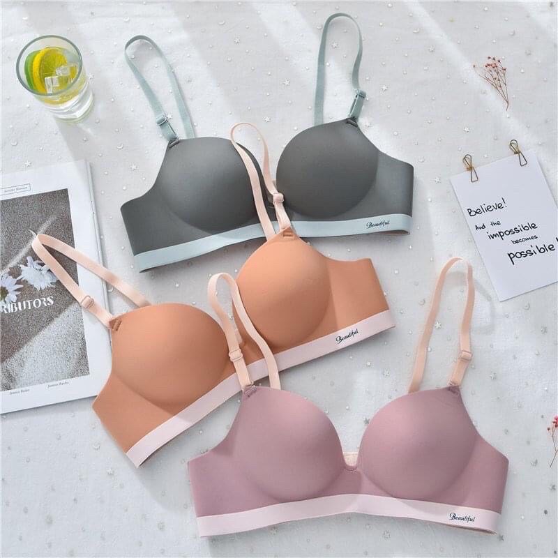 Áo Lót ĐÚC SU Nâng Ngực Phối màu beautiful Áo Ngực Không Gọng Nâng Ngực Không Hằn Viền