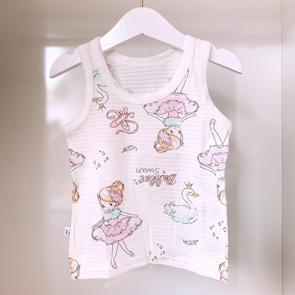 Áo ba lỗ thun cotton giấy cho bé gái