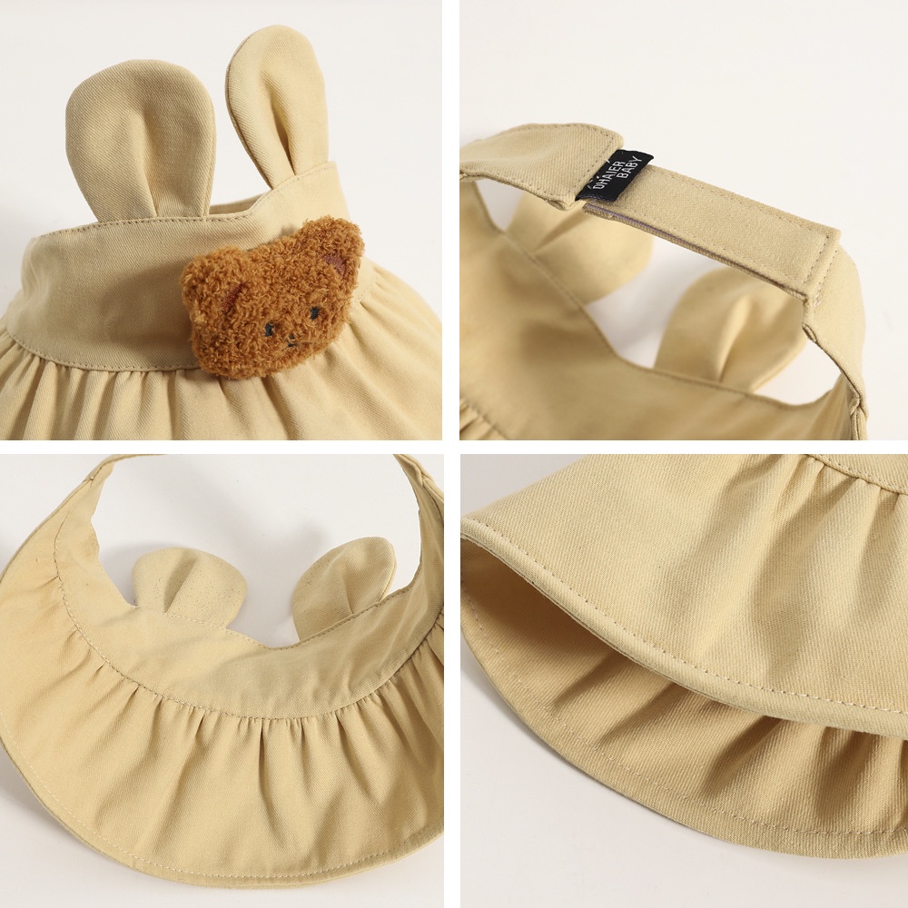 Nón Lưỡi Trai Nửa Đầu Vành Rộng Chống Nắng Mùa Hè In Hình Gấu Hoạt Hình Dễ Thương Cho Trẻ Em