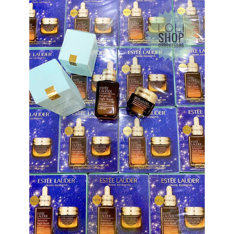 Set dưỡng da ESTEE LAUDER ADVANCED NIGHT REPAIR FOR FACE AND EYES - FACE SERUM 50 ml+ EYE SUPERCHARGED COMPLEX 15 ml.