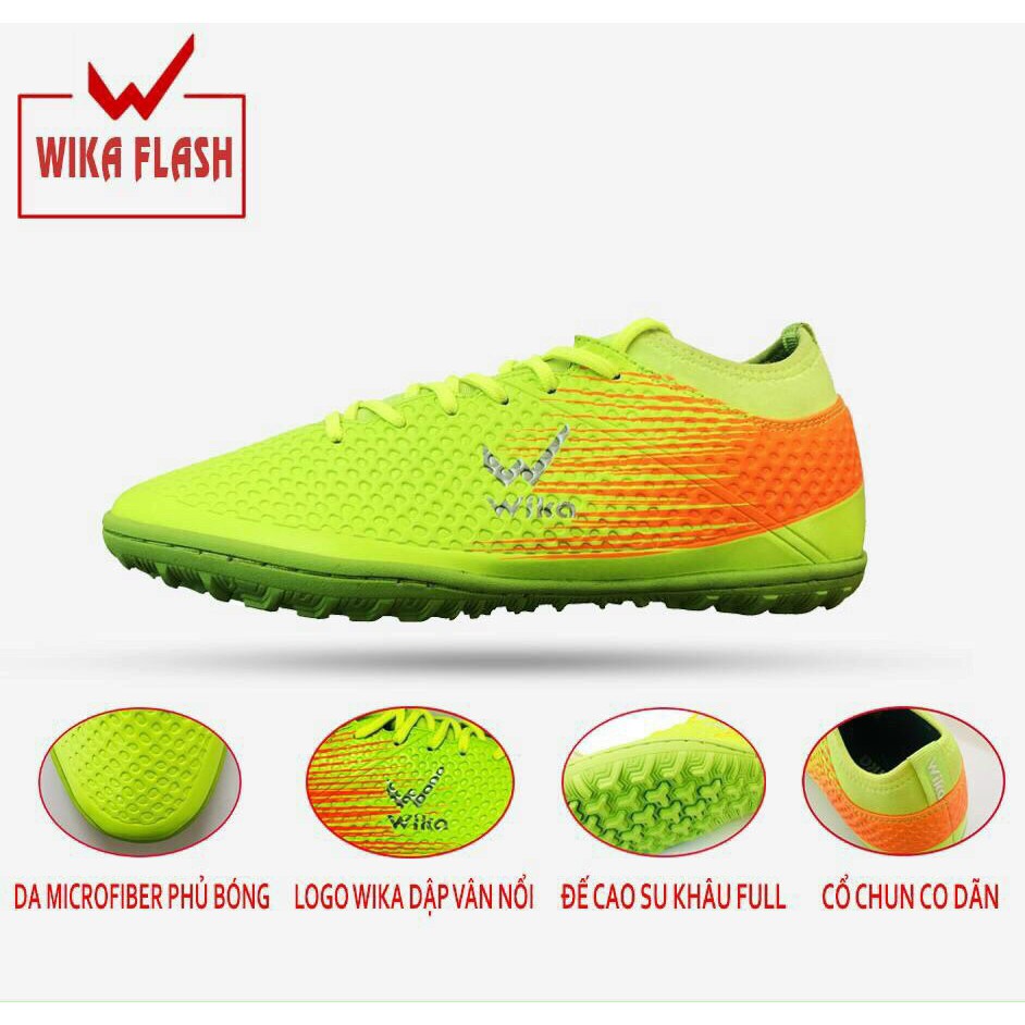 Giày đá bóng Wika Flash chính hãng Full box, Giày đá banh sân cỏ nhân tạo