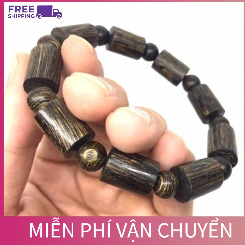 Vòng tay gỗ trầm hương ,trầm sánh chìm nước tự nhiên12mm [Màu đen,trừ tà khí , xua
