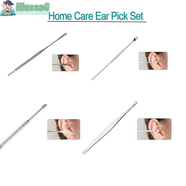 Bộ Dụng Cụ Lấy Ráy Tai Bằng Thép Không Gỉ Tiện Dụng