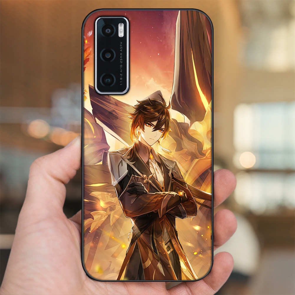 Ốp lưng Vivo V20 SE viền đen in hình Zhongli Genshin Impact