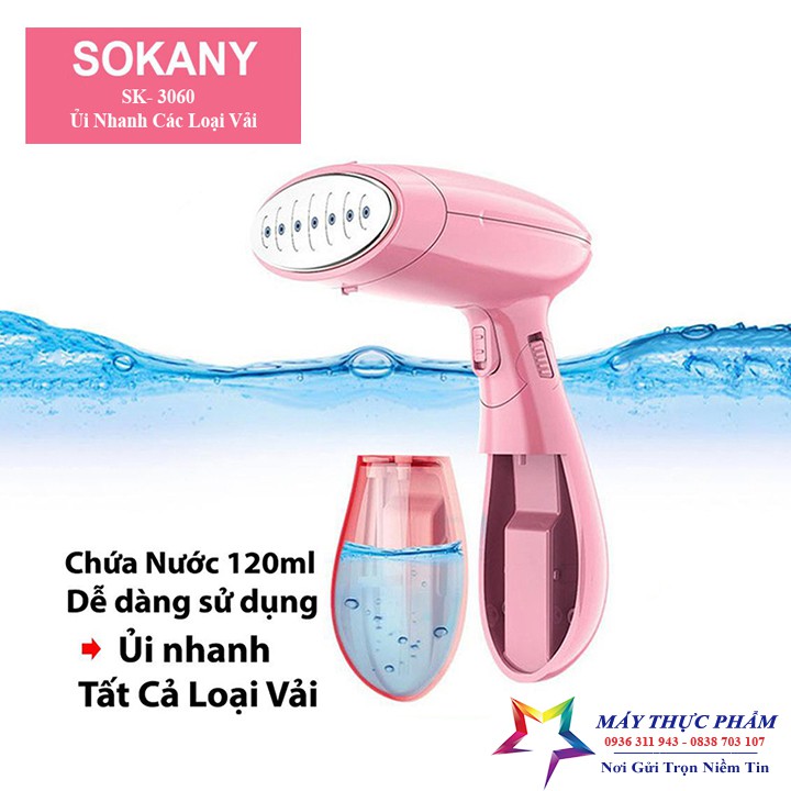 BÀN LÀ HƠI NƯỚC CẦM TAY SOKANY 3060 CÔNG SUẤT 1500W