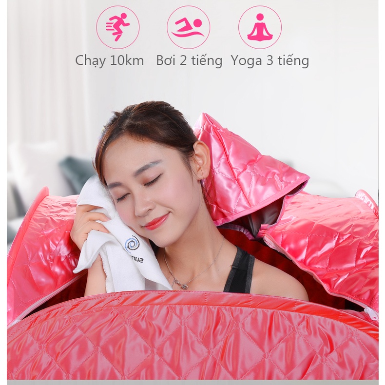 Combo nồi xông hơi cao cấp chống tràn và lều xông đa chức năng cao 190cm rộng 120cm trong lều phủ sơn