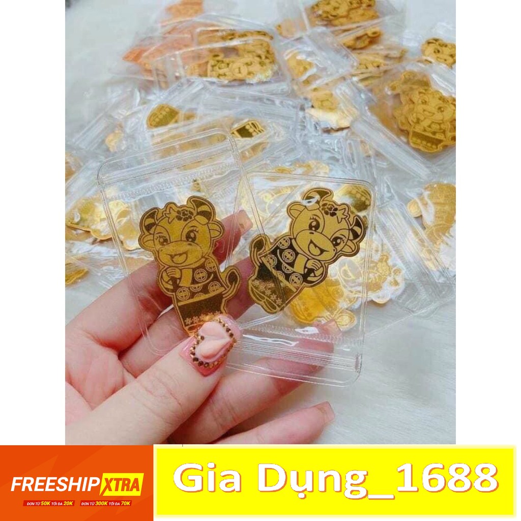 Trâu Mạ Vàng💚CAM KẾT CHUẨN💚Thần TàiI May Mắn-Miếng dán điện thoại mạ vàng 24k trâu vàng, Mèo Thần Tài