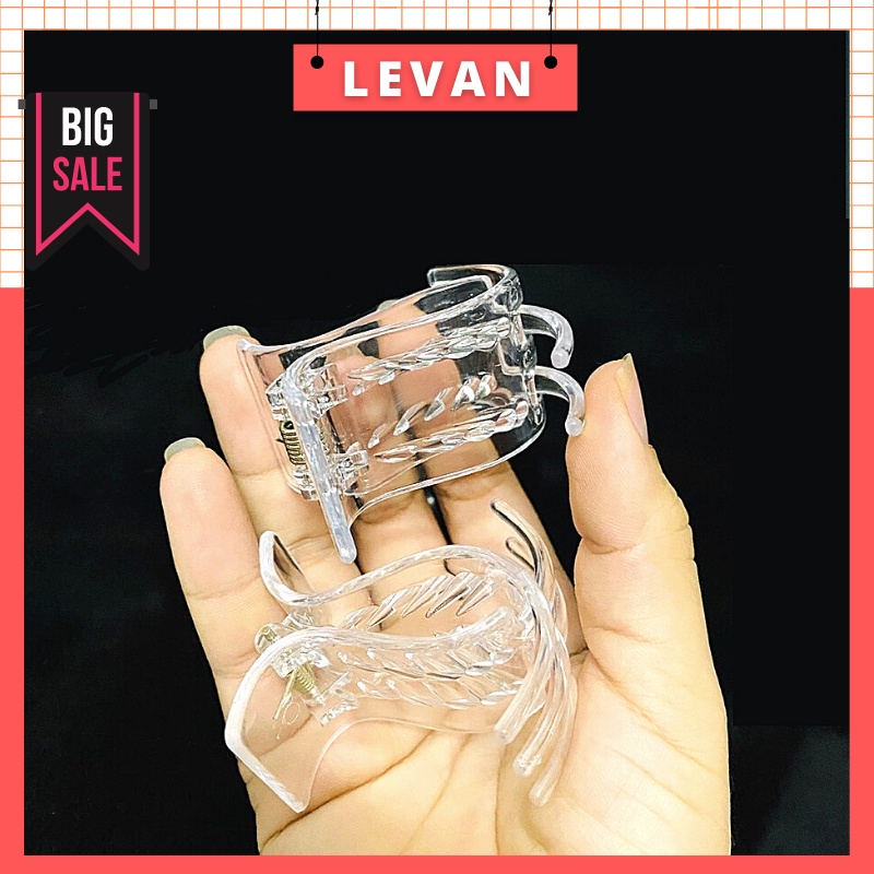 Kẹp càng cua trong suốt, cặp tóc trong suốt Hàn Quốc chắc chắn đẹp cho nữ LEVAN cào 3 răng, 5 răng