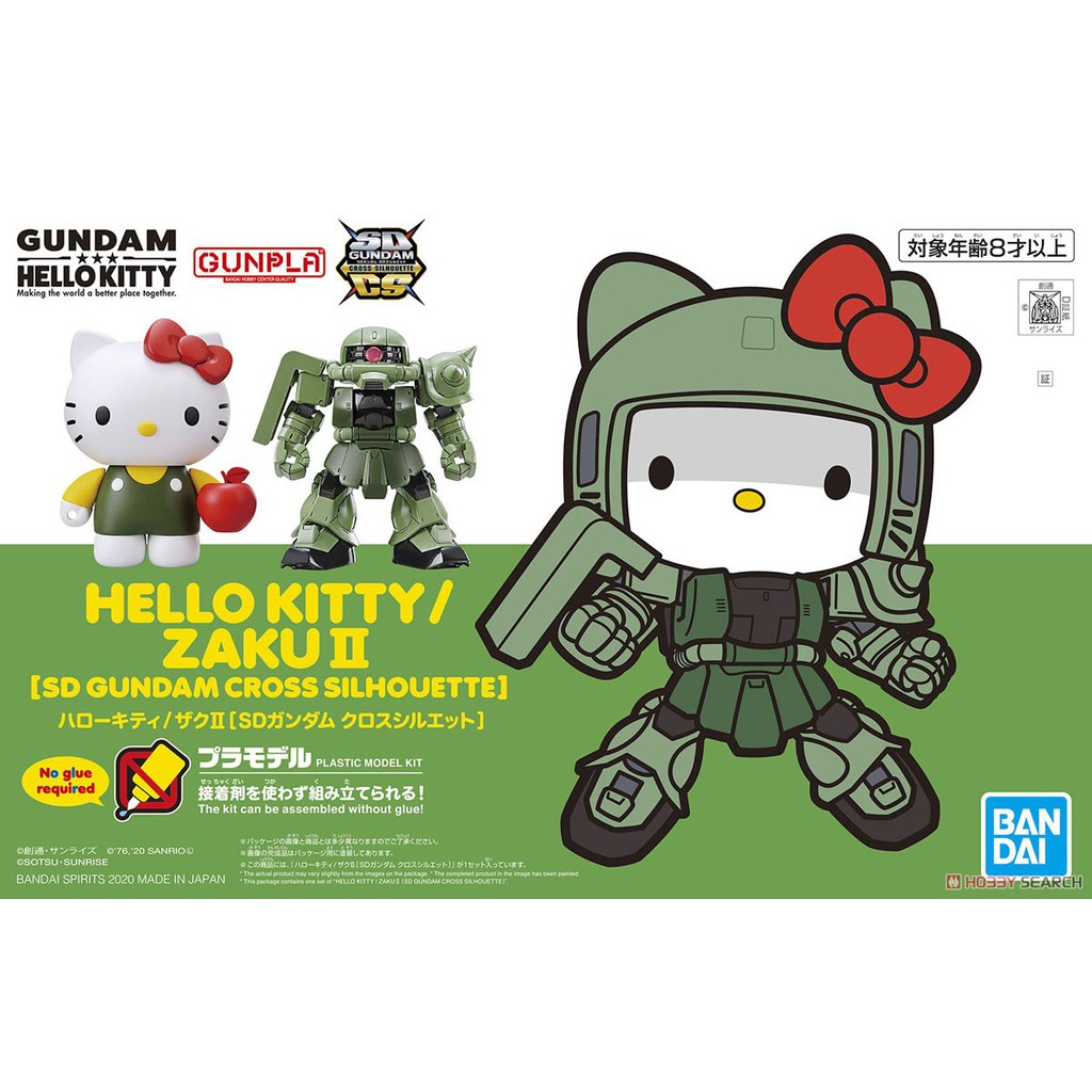 Mô Hình Lắp Ráp Gundam Sd Hello Kitty Zaku 2 Bandai SDCS Cross Silhouette Đồ Chơi Anime Nhật