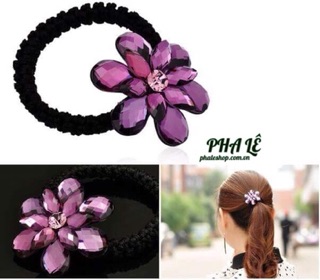 Cột Tóc Pha Lê Nhân Tạo Hoa 6 Cánh Cao Cấp