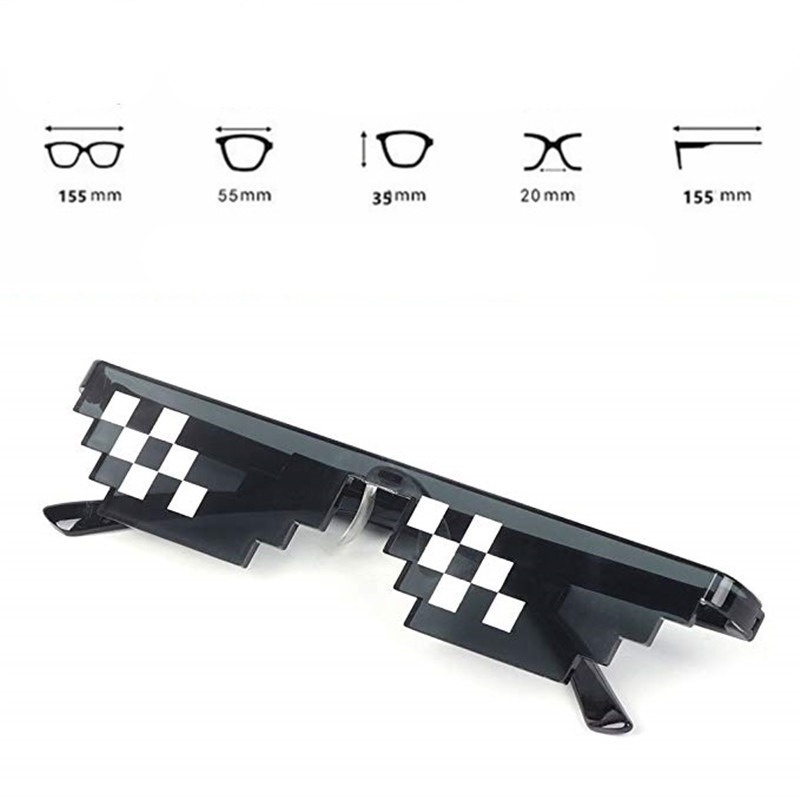 Kính Râm 8 Bit Thug Life Pixelated UV400 Phong Cách Retro Sáng Tạo Cho Nam Và Nữ