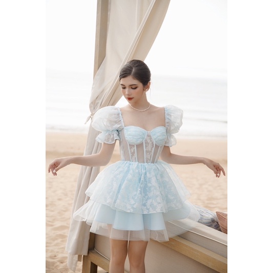 BEL ANGE - Đầm công chúa cúp ngực tay phồng Amira Mini Dress