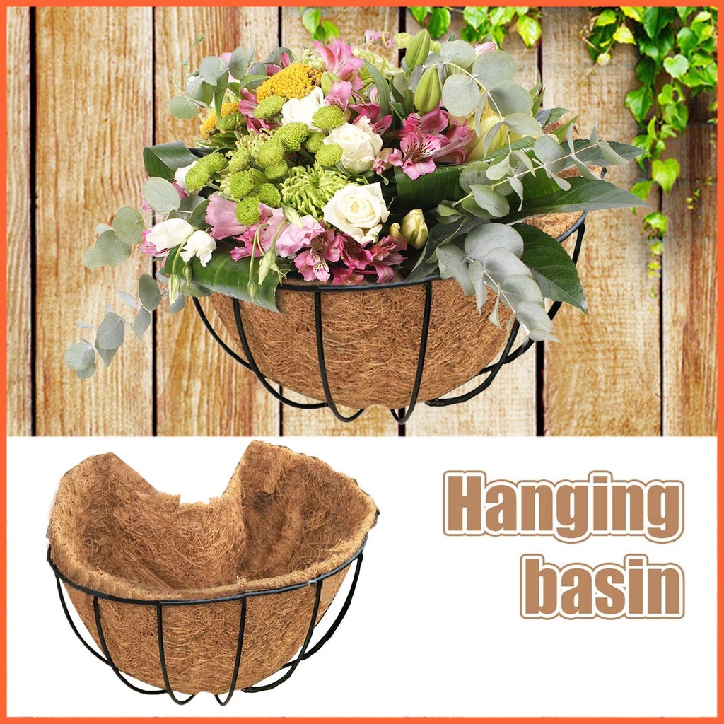 Giỏ Lót Chậu Cây Hình Tròn Bằng Sợi Lót Vải Cocut Treo Tường Trang Trí Sân Vườn