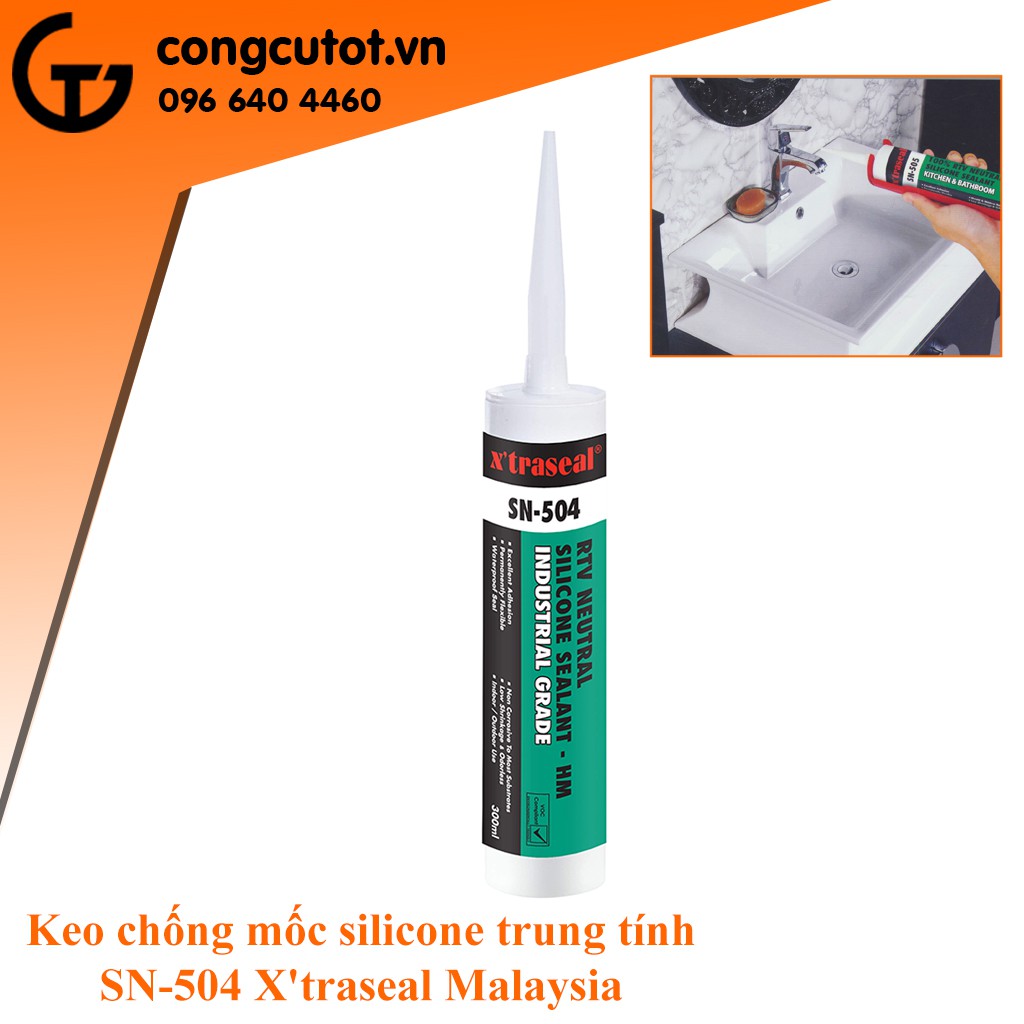 Keo chống mốc dạng silicone trung tính SN-504 X'traseal Malaysia - Nhiều màu