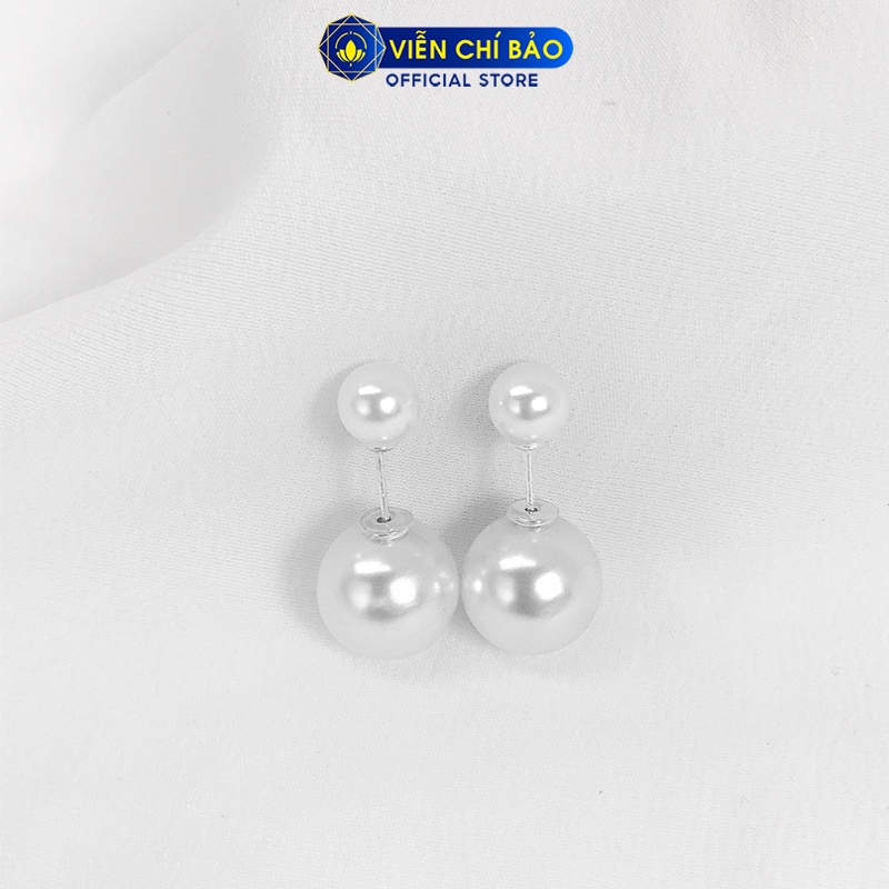 Bông tai bạc nữ Dior đính trái châu chất liệu bạc S925 thời trang phụ kiện trang sức nữ Viễn Chí Bảo B400274