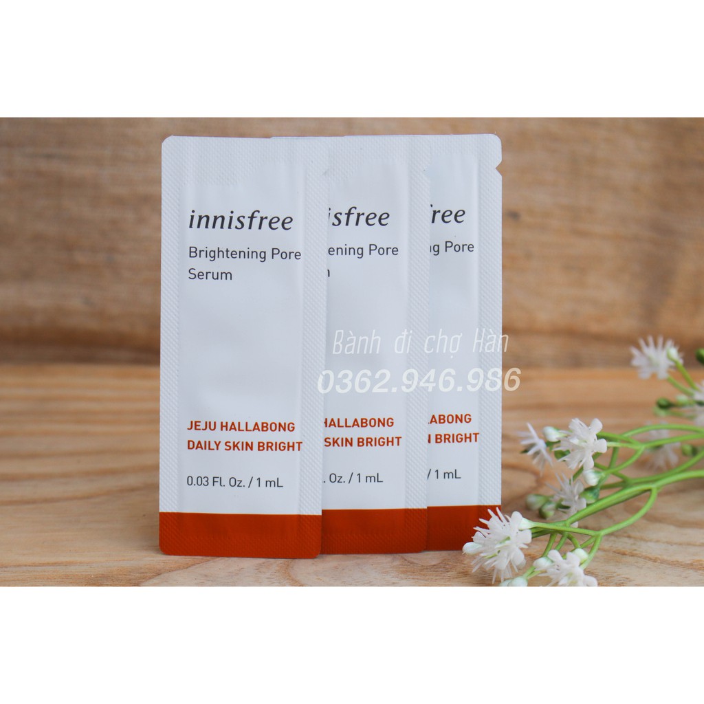 [Combo 5] Sample Tinh Chất Giảm Nám, Trắng Da, Se Khít Lỗ Chân Lông Innisfree Brightening Pore Serum 1ml | WebRaoVat - webraovat.net.vn