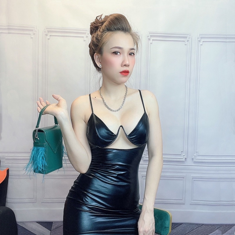 Đầm da co giãn, phom bao chuẩn, bao sang😎