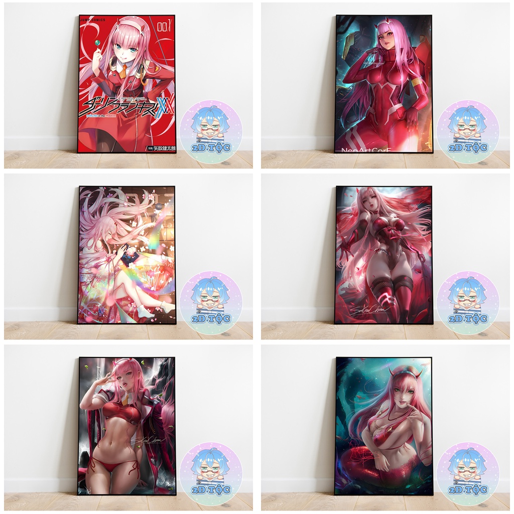 TRANH POSTER A3 ZERO TWO  ANIME MANGA DARLING IN THE FRANXX CHẤT LIỆU GIẤY CAO CẤP - 2D TỘC SHOP