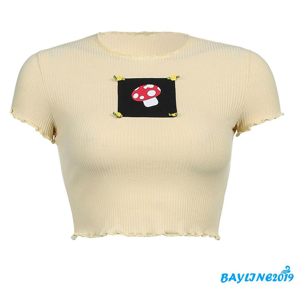 Áo Thun Tay Ngắn Cổ Tròn Thời Trang Hàn Quốc Dành Cho Nữ