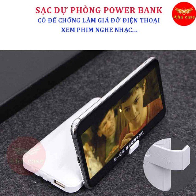 [BÁN CHẠY - CỰC HOT] Pin Sạc Dự Phòng Mini 10,000 mAh, Kèm 3 Cáp Sạc Đa Năng Tiện Lợi, Sạc Nhanh, Kiêm Đèn Pin, Giá Đỡ