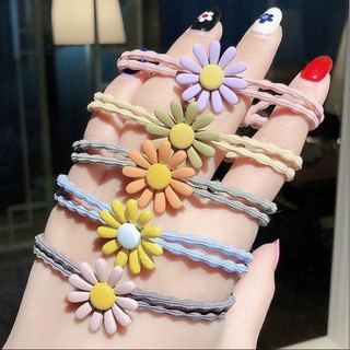 Sỉ Cột Tóc Scrunchies Pompom Hoa Cúc Caro