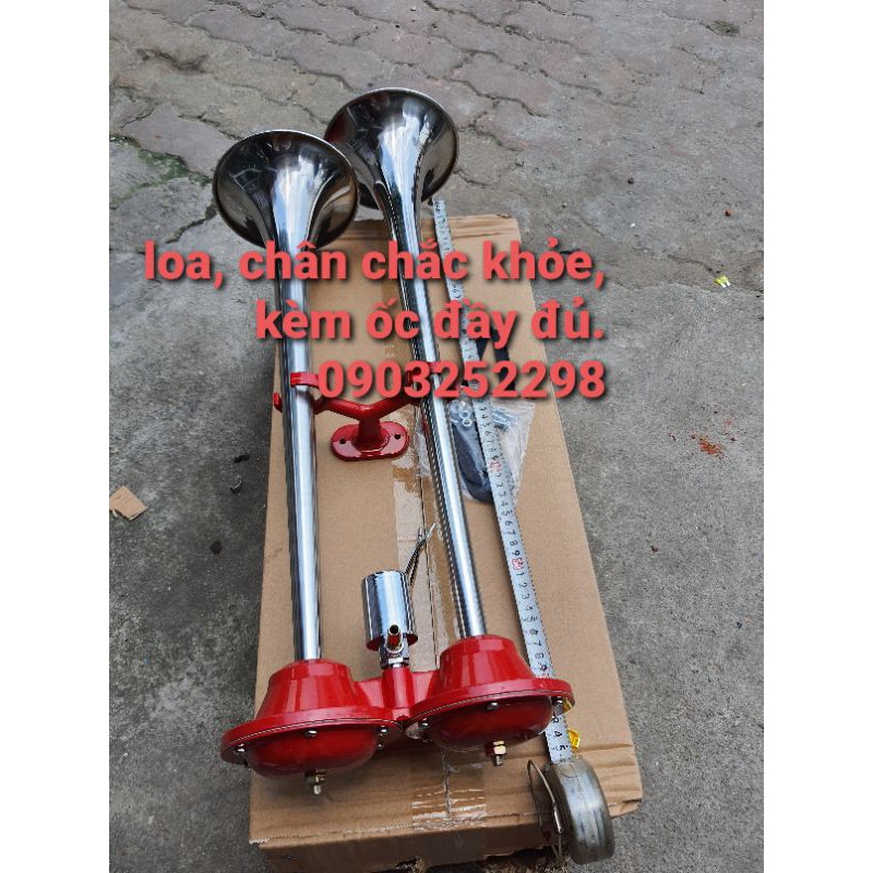 Cặp kèn hơi thái đỏ 65cm -60cm to vang 12v 24v cho xe có bình hơi