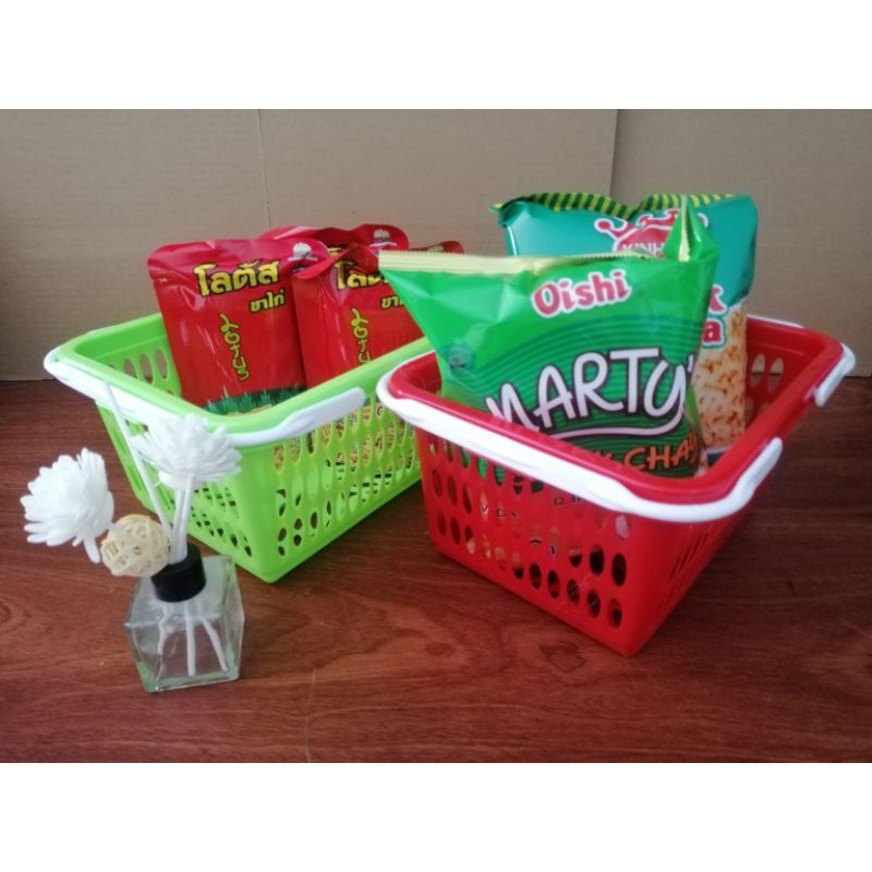 Giỏ nhựa có quai xách xinh xắn tiện lợi 24x17x12.5cm