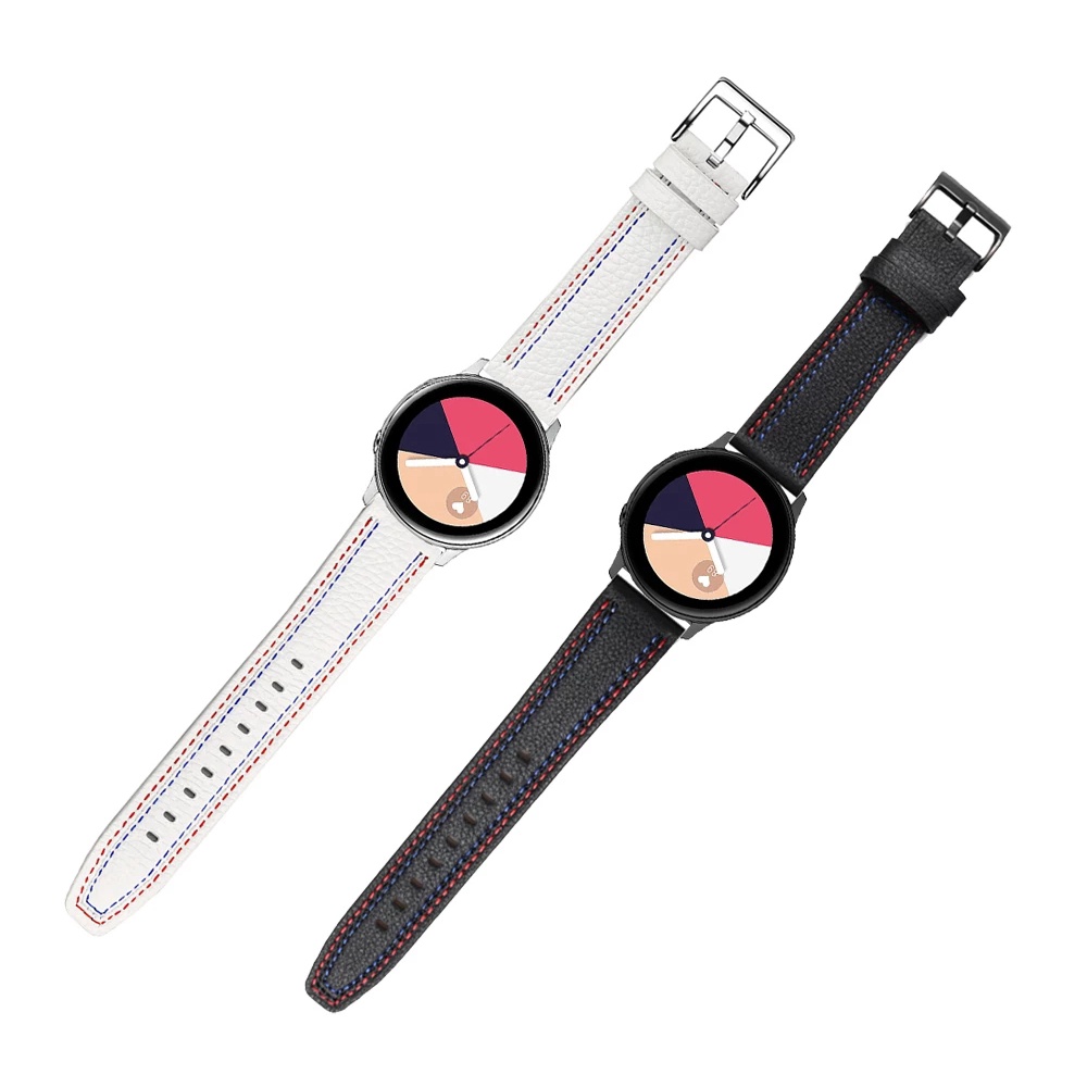 Dây đeo bằng da 20mm cao cấp cho đồng hồ thông minh Samsung Galaxy Watch 6 Classic5 5 Pro 4 42 46mm40 44mm 43mm 47mm