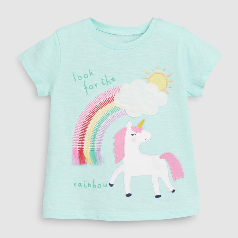 Áo thun hè cotton Little Maven xanh Pony cầu vồng cho bé gái 2-8 tuổi Mẫu mới 2022 - Little Maven Official Store