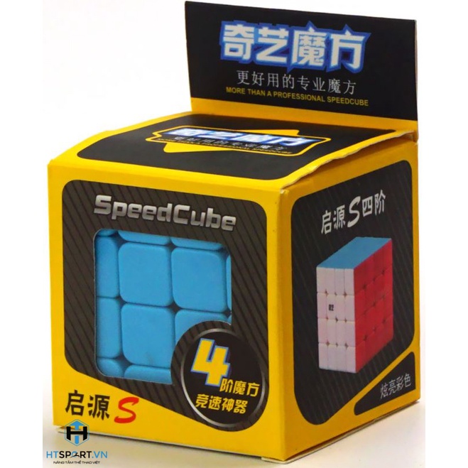 RuBik 4x4, Rubik 4 Tầng QiYi Warrior Không Viền, Đồ Chơi Trí Tuệ Trơn Mượt Bẻ Góc Tốt