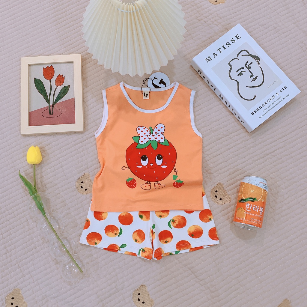 Lyvyshop - (Cotton đẹp) Bộ quần áo sát nách cho bé từ 08-26kg