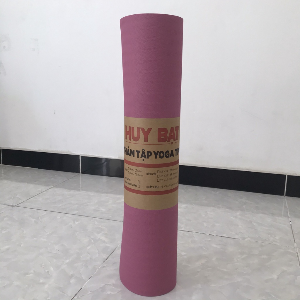 Thảm Tập Gym Huy Bạt 2 Lớp Tập Yoga Tập Thể Dục Mọi Lúc Thiết Kế Nhẹ Nhàng Mang Đi Tiện Dụng Tặng Túi  Và Dây Buộc