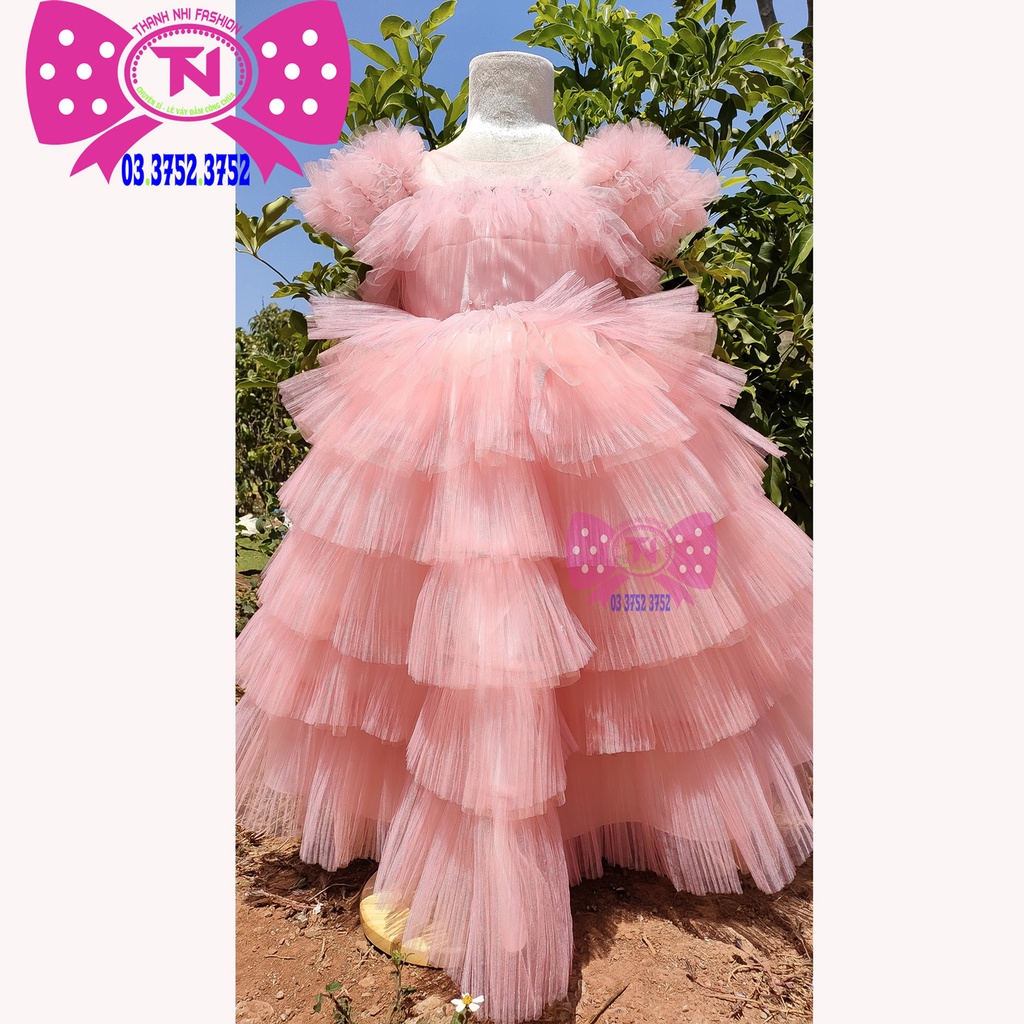 Váy bé gái xếp ly hồng cute - Váy Công Chúa TN233001A