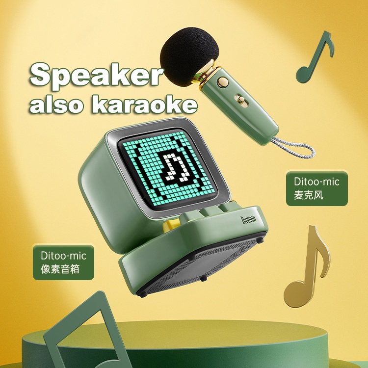 Loa Bluetooth Divoom MIC công suất 15W kết hợp micro karaoke và màn hình bàn phím