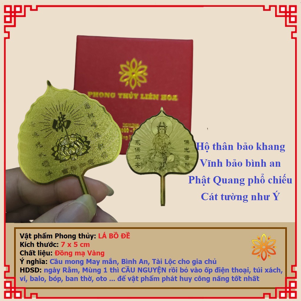 Lá Bồ Đề Quan Âm Bồ Tát vàng Cầu May Mắn, Bình An, Tài Lộc cho gia chủ - PHONG THỦY LIÊN HOA | BigBuy360 - bigbuy360.vn